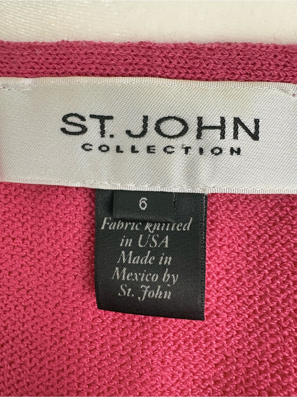 St. John Hot Pink Zip-Front Knit Blazer with Gold Buttons - Picture 5 of 5